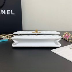 Túi Xách Nữ Chanel Woc Siêu Cấp Màu Trắng Khoá Vàng 19cm (2)
