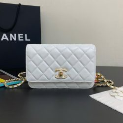 Túi Xách Nữ Chanel Woc Siêu Cấp Màu Trắng Khoá Vàng 19cm (2)