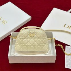 Túi Xách Nữ Dior D-Cosy Mini Siêu Cấp Màu Vàng Nhạt 21x12,5x8cm (2)