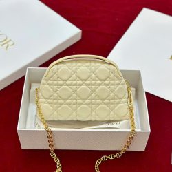 Túi Xách Nữ Dior D-Cosy Mini Siêu Cấp Màu Vàng Nhạt 21x12,5x8cm (2)