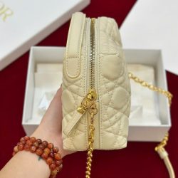 Túi Xách Nữ Dior D-Cosy Mini Siêu Cấp Màu Vàng Nhạt 21x12,5x8cm (2)