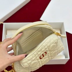 Túi Xách Nữ Dior D-Cosy Mini Siêu Cấp Màu Vàng Nhạt 21x12,5x8cm (2)