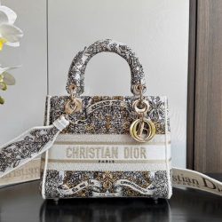 Túi Xách Nữ Dior Lady Hoạ Tiết Thêu Thổ Cẩm Siêu Cấp 24cm (2)