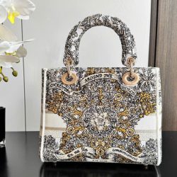 Túi Xách Nữ Dior Lady Hoạ Tiết Thêu Thổ Cẩm Siêu Cấp 24cm (2)