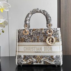 Túi Xách Nữ Dior Lady Hoạ Tiết Thêu Thổ Cẩm Siêu Cấp 24cm (2)
