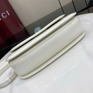 Túi Xách Nữ Gucci Bamboo Diva Like Auth Chất Da Bóng Màu Trắng 26 (2)