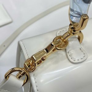 Túi Xách Nữ Gucci Bamboo Diva Like Auth Chất Da Bóng Màu Trắng 26 (2)