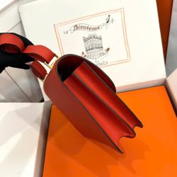 Túi Xách Nữ Hermes Constance Siêu Cấp Màu Cam Khoá Vàng 18cm (2)