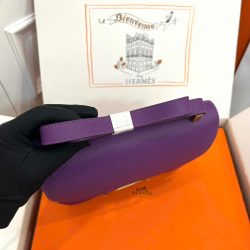 Túi Xách Nữ Hermes Constance Siêu Cấp Màu Tím Khoá Vàng 18cm (1)