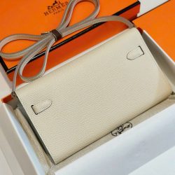 Túi Xách Nữ Hermes Kelly Woc Siêu Cấp Màu Trắng Khoá Vàng 20 (2)