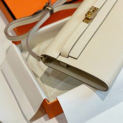 Túi Xách Nữ Hermes Kelly Woc Siêu Cấp Màu Trắng Khoá Vàng 20 (2)