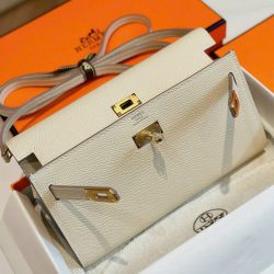 Túi Xách Nữ Hermes Kelly Woc Siêu Cấp Màu Trắng Khoá Vàng 20 (2)