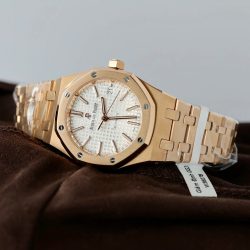 Đồng Hồ Audemars Piguet Mặt Trắng Chế Tác Bọc Vàng Hồng Unisex 37mm (2)