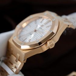 Đồng Hồ Audemars Piguet Mặt Trắng Chế Tác Bọc Vàng Hồng Unisex 37mm (2)