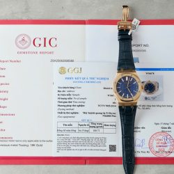 Đồng Hồ Audemars Piguet Rep 11 15510R Royal Oak 50th Anniversary Bọc Vàng Thật Mặt Xanh Blue Dây Da 41mm (1)