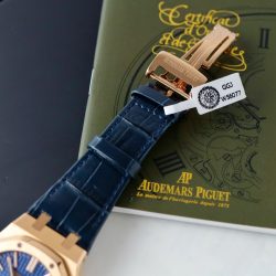 Đồng Hồ Audemars Piguet Rep 11 15510R Royal Oak 50th Anniversary Bọc Vàng Thật Mặt Xanh Blue Dây Da 41mm (1)