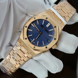Đồng Hồ Audemars Piguet Rep Cao Cấp 15510R Royal Oak 50th Anniversary Mặt Xanh Blue Bọc Vàng Thật 41mm (2)