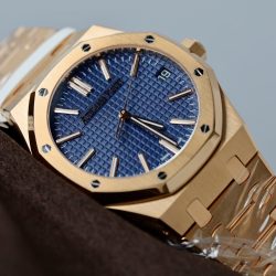 Đồng Hồ Audemars Piguet Rep Cao Cấp 15510R Royal Oak 50th Anniversary Mặt Xanh Blue Bọc Vàng Thật 41mm (2)