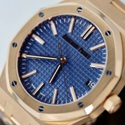 Đồng Hồ Audemars Piguet Rep Cao Cấp 15510R Royal Oak 50th Anniversary Mặt Xanh Blue Bọc Vàng Thật 41mm (2)