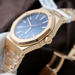 Đồng Hồ Audemars Piguet Rep Cao Cấp 15510R Royal Oak 50th Anniversary Mặt Xanh Blue Bọc Vàng Thật 41mm (2)