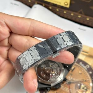 Đồng Hồ Audemars Piguet Replica 11 Royal Oak Chronograph 26240 Vỏ Gốm Mặt Xanh Than APS 41mm (2)