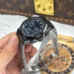 Đồng Hồ Audemars Piguet Replica 11 Royal Oak Chronograph 26240 Vỏ Gốm Mặt Xanh Than APS 41mm (2)