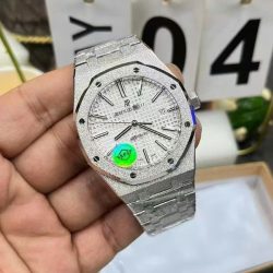 Đồng Hồ Audemars Piguet Replica 11 Royal Oak Frosted Gold 15410 Mặt Trắng Nhà Máy APS 41mm (2)