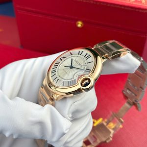 Đồng Hồ Cartier Ballon Bleu Nam Replica 11 Mạ Vàng Hồng Mặt Trắng Xưởng AF 42mm (2)