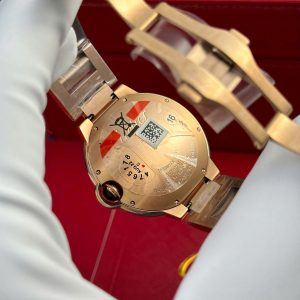 Đồng Hồ Cartier Ballon Bleu Nam Replica 11 Mạ Vàng Hồng Mặt Trắng Xưởng AF 42mm (2)