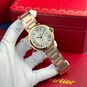 Đồng Hồ Cartier Ballon Bleu Nam Replica 11 Mạ Vàng Hồng Mặt Trắng Xưởng AF 42mm (2)
