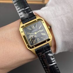 Đồng Hồ Cartier Santos-Dumont WGSA0077 Replica 11 Màu Đen Máy Pin Xưởng AF 43,5x31,4mm (1)