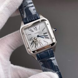 Đồng Hồ Cartier Santos Dumont WSSA0022 Rep 11 Nam Dây Da Màu Xanh Dương AF Factory 43,5mm (1)