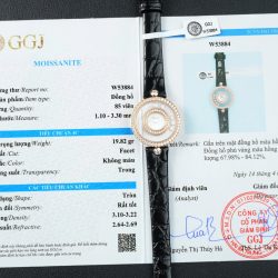 Đồng Hồ Chopard Happy 203857 Replica Cao Cấp Đính Full Kim Cương Moissanite + Bọc Vàng Hồng 36mm (2)