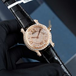 Đồng Hồ Chopard Happy 274891 Chế Tác Đính Full Kim Cương Nhân Tạo + Bọc Vàng Thật 36mm (2)