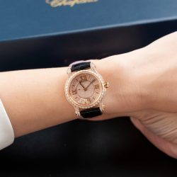 Đồng Hồ Chopard Happy 274891 Chế Tác Đính Full Kim Cương Nhân Tạo + Bọc Vàng Thật 36mm (2)