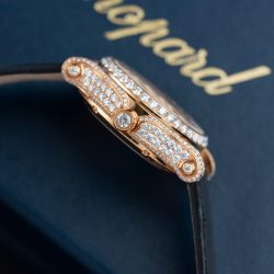 Đồng Hồ Chopard Happy 274891 Chế Tác Đính Full Kim Cương Nhân Tạo + Bọc Vàng Thật 36mm (2)