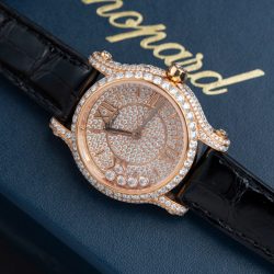 Đồng Hồ Chopard Happy 274891 Chế Tác Đính Full Kim Cương Nhân Tạo + Bọc Vàng Thật 36mm (2)