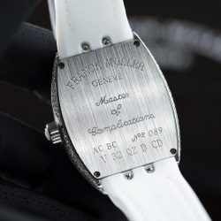 Đồng Hồ Frack Muller V32 Màu Trắng Chế Tác Đính Full Kim Cương Nhân Tạo 36mm (2)