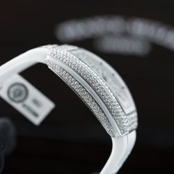 Đồng Hồ Frack Muller V32 Màu Trắng Chế Tác Đính Full Kim Cương Nhân Tạo 36mm (2)