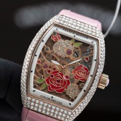 Đồng Hồ Franck Muller Vanguard V32 Mặt Skeleton Chế Tác Đính Full Kim Cương Moissanite 36mm (2)