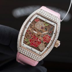 Đồng Hồ Franck Muller Vanguard V32 Mặt Skeleton Chế Tác Đính Full Kim Cương Moissanite 36mm (2)