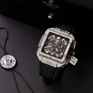 Đồng Hồ Hublot Square Bang Unico Titanium Chế Tác Full Kim Cương Moissanite Xưởng BBF 42mm (2)