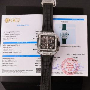 Đồng Hồ Hublot Square Bang Unico Titanium Chế Tác Full Kim Cương Moissanite Xưởng BBF 42mm (2)