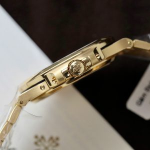 Đồng Hồ Patek Philippe Nautilus 5724R Mặt Nâu Tùy Chỉnh Bọc Vàng Thật + Kim Cương Moissanite Xưởng PPF 40mm (2)