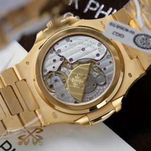 Đồng Hồ Patek Philippe Nautilus 5724R Mặt Nâu Tùy Chỉnh Bọc Vàng Thật + Kim Cương Moissanite Xưởng PPF 40mm (2)