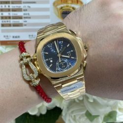 Đồng Hồ Patek Philippe Nautilus 5990 Mặt Xanh Blue Chế Tác Bọc Vàng Thật 40 (2)