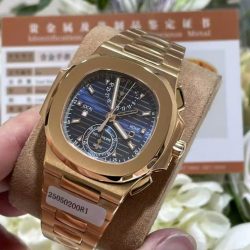Đồng Hồ Patek Philippe Nautilus 5990 Mặt Xanh Blue Chế Tác Bọc Vàng Thật 40 (2)