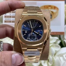Đồng Hồ Patek Philippe Nautilus 5990 Mặt Xanh Blue Chế Tác Bọc Vàng Thật 40 (2)