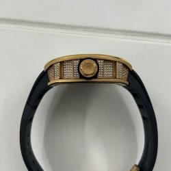 Đồng Hồ Richard Mille Fake Cao Cấp RM052 Rose Gold Skull Đính Đá Dây Cao Su 42mm (2)