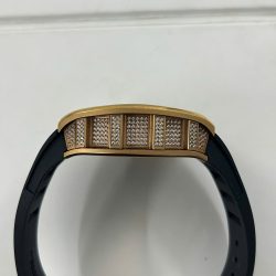 Đồng Hồ Richard Mille Fake Cao Cấp RM052 Rose Gold Skull Đính Đá Dây Cao Su 42mm (2)